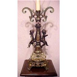 Wonderful Large Gold Double Cherub Lamp #2345100