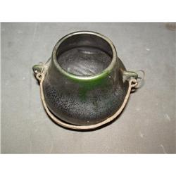 Gun metal black and green handled pot #2345117