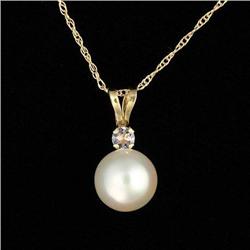 White Pearl & Yellow Gold Chain #2345248