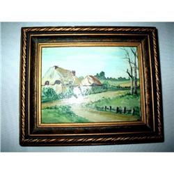 Miniature Signed Landcape Framed English Art #2345317