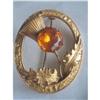 Image 1 : Victorian MIZPAH Gold Filled Topaz Color Glass #2345333