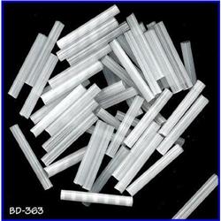 2000 VINT  ICE FROST GLASS TUBE BEADS 20 mm #2345523