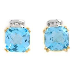 New 5.56ctw Blue Topaz & Diamond Earrings  #2345726