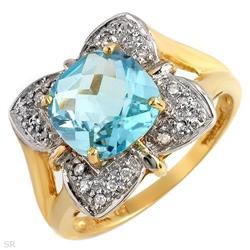 New 3.35ctw Sky  Blue Topaz & Diamond Ring  #2345730