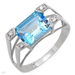 New  *3.02ctw* Blue Topaz & Diamond Ring #2345731