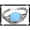 Image 1 : Brilliant SILVER Bracelet of Oval Chalcedony #2346401