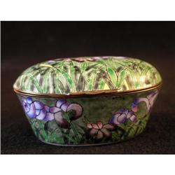 Enamel and Bronze Iris Trinket Box #2346540