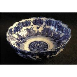 Blue and White Flow Blue Bowl - China #2346541