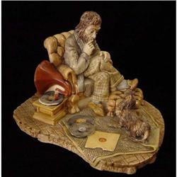 English Ceramic Figurine of Music Lover and Dog#2346544