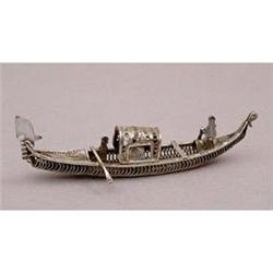 Silver-Filigree Miniature Venetian Gondola #2346545