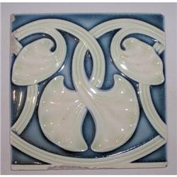 3 Art Noveau Majolica Tiles (see pictures) #2346568