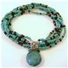 Image 1 : Bracelet Tiny Turquoise & Amber color  beads #2346961