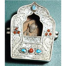 Portable Tibetan Silver Alter  Box or Shrine   #2347184