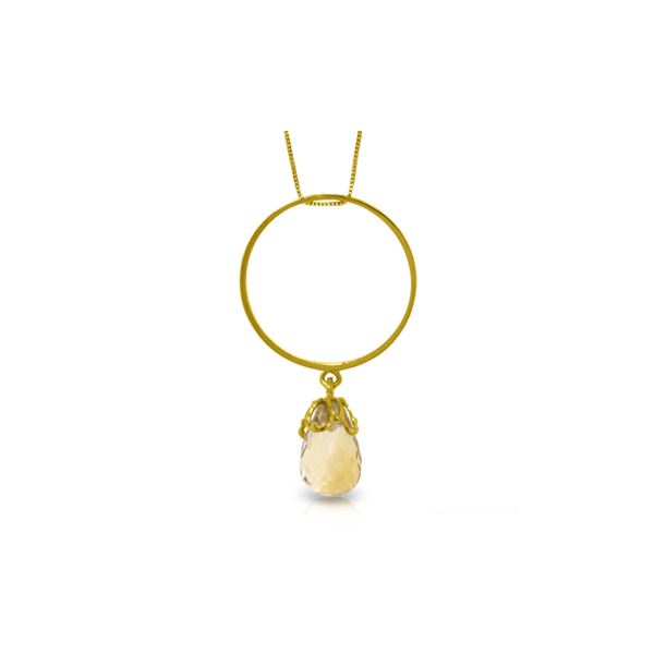 Genuine 3 ctw Citrine Necklace 14KT White Gold - REF-24Y4F