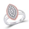 Image 1 : Round Diamond Rope Marquise-shape Cluster Ring 3/8 Cttw 10KT Two-tone Gold