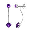Genuine 4.15 ctw Amethyst Earrings 14KT White Gold - REF-32H2X