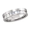 Image 1 : Princess Channel-set Diamond Single Row Wedding Band 1/2 Cttw 14KT White Gold