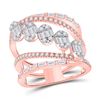 Baguette Diamond Spiral Cluster Fashion Ring 1-3/8 Cttw 14KT Rose Gold