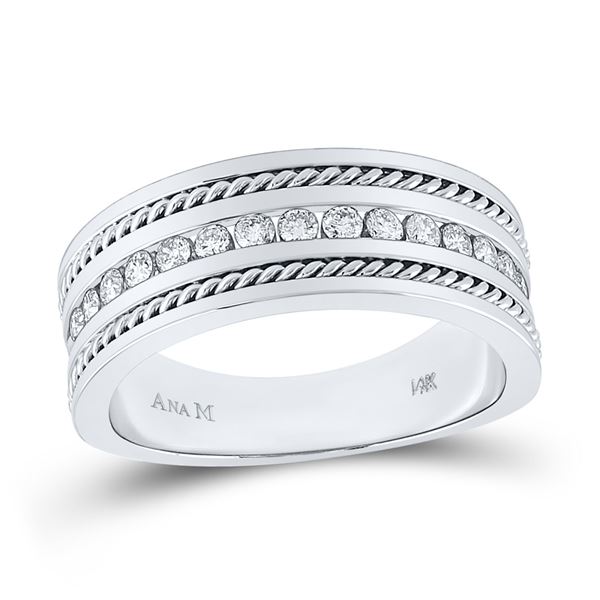 Round Diamond Wedding Band Ring 1/2 Cttw 14KT White Gold