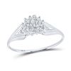 Image 1 : Round Diamond Cluster Ring 1/10 Cttw 10KT White Gold