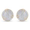 Image 1 : Round Diamond Cluster Earrings 1/2 Cttw 10KT Yellow Gold