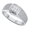 Image 1 : Round Diamond Brushed Cluster Ring .03 Cttw 10KT White Gold