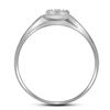 Image 2 : Round Diamond Brushed Cluster Ring .03 Cttw 10KT White Gold