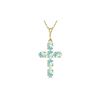 Genuine 1.50 ctw Aquamarine Necklace 14KT Yellow Gold - REF-36R8P