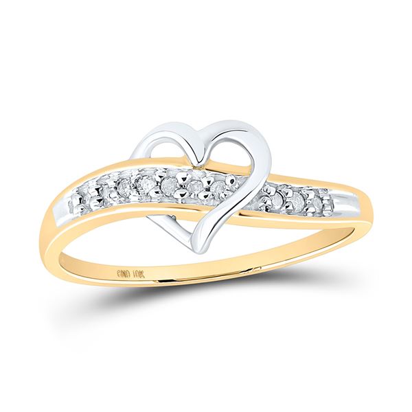 Round Diamond Heart Ring 1/20 Cttw 10KT Yellow Gold