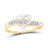 Image 1 : Round Diamond Heart Ring 1/20 Cttw 10KT Yellow Gold