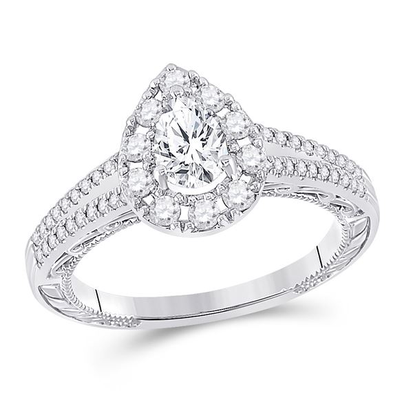 Solitaire Bridal Wedding Engagement Ring 1 Cttw 14KT White Gold