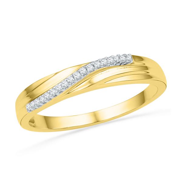 Round Diamond Band Ring 1/20 Cttw 10KT Yellow Gold