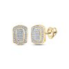 Image 1 : Round Diamond Cluster Earrings 1/4 Cttw 10KT Yellow Gold
