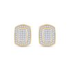 Image 2 : Round Diamond Cluster Earrings 1/4 Cttw 10KT Yellow Gold