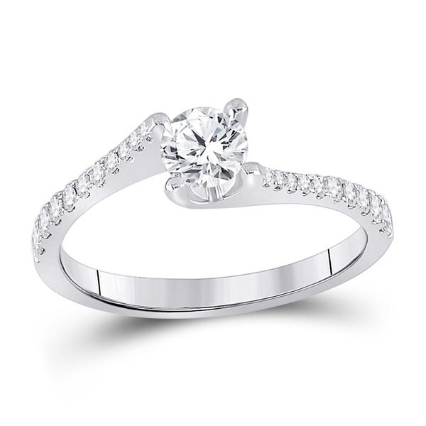 Diamond Solitaire Bridal Wedding Engagement Ring 3/4 Cttw 14KT White Gold