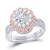 Image 1 : Diamond Bridal Wedding Ring Band Set 1-1/4 Cttw 14KT Two-tone Gold