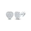Image 1 : Round Diamond Heart Earrings 1/2 Cttw 10KT White Gold