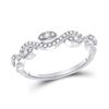 Round Diamond Wavy Band Ring 1/5 Cttw 10KT White Gold