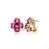 Genuine 7.6 ctw Pink Topaz Earrings 14KT Yellow Gold - REF-82W9Y