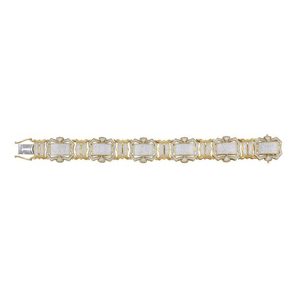 Round Diamond Big Look Fashion Bracelet 3-1/5 Cttw 10KT Yellow Gold