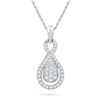 Image 1 : Round Diamond Teardrop Cluster Pendant 1/3 Cttw 10KT White Gold
