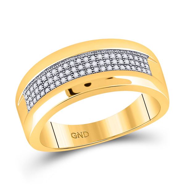 Round Pave-set Diamond Wedding Band Ring 1/4 Cttw 10KT Yellow Gold
