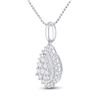 Image 2 : Round Diamond Teardrop Pendant 5/8 Cttw 14KT White Gold
