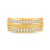 Image 2 : Round Diamond Wedding Wheat Band Ring 3/4 Cttw 14KT Yellow Gold