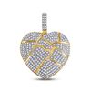 Round Diamond Broken Heart Charm Pendant 1 Cttw 10KT Yellow Gold