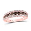 Image 1 : Round Brown Diamond Band Ring 1 Cttw 14KT Rose Gold
