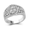 Image 1 : Round Diamond Oval Cluster Ring 1-5/8 Cttw 10KT White Gold