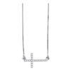 Image 1 : Round Diamond Cross Pendant Necklace Chain 1/10 Cttw 10KT White Gold