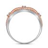Image 2 : Round Diamond Rose-tone Rope Twist Band 1/4 Cttw 10KT Two-tone Gold