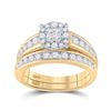 Image 1 : Bridal Wedding Ring Band Set 1 Cttw 14KT Yellow Gold
